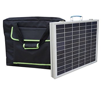 ECO-WORTHY 50W 12V Polycrystalline Portable Foldable Solar Panel with Handbag Outdoor Solar Suitcase for 12 Volt Battery Charger