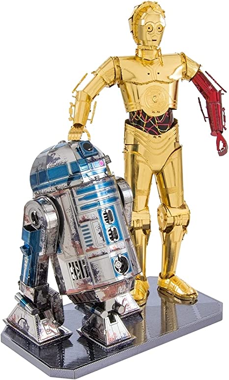 Metal Earth C-3PO and R2D2 Deluxe Model Kit Set - Colored Metal