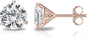 PAVOI 14K Gold Plated Sterling Silver Cubic Zirconia Stud Earrings for Women | Simulated Diamond CZ Earrings