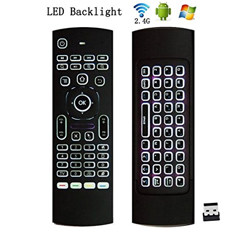 Ybee Newest MX3 Backlight Wireless Keyboard 2.4G Wireless Remote Control IR Learning Fly Air Mouse Backlit For Android TV Box PC