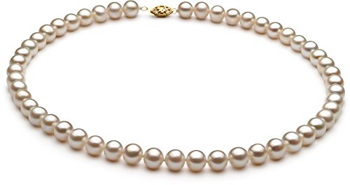 PearlsOnly - White 6.5-7.5mm AA Quality Freshwater Alloy Cultured Pearl Necklace