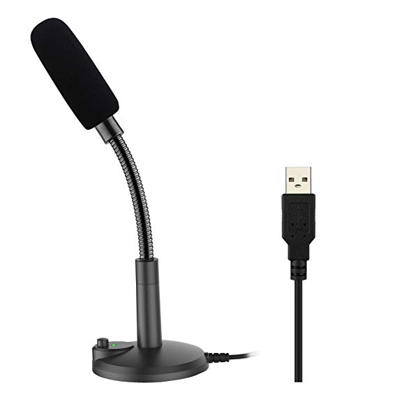 Professional USB Microphone,ZAFFIRO Computer Microphone Plug & Play Home Studio USB Condenser Microphone for PC/Desktop/Laptop/ Notebook,Recording for YouTube,Podcasting,Gaming(Windows/Mac)