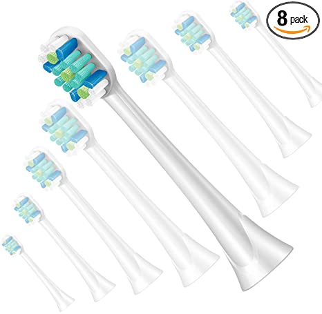 Replacement Toothbrush Heads for Philips Sonicare, 8 Pack Replacement Brush Heads Compatible with Philips Sonicare DiamondClean, FlexCare, Healthy White, EasyClean, PowerUp Electric Toothbrush