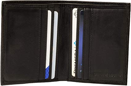 Minimalist Slim Style Magnetic Bifold Leather Coffee Wallet for Men Fits Back or Front Pocket Just Right