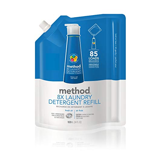 Method Laundry Detergent Refill for Pump Bottles, Fresh Air, 34 Ounce, 85 Loads