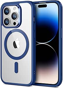 ESR for iPhone 14 Pro Case, Compatible with MagSafe, Shockproof Military-Grade Protection, Yellowing Resistant, Magnetic Phone Case for iPhone 14 Pro, Classic Hybrid Case (HaloLock),Clear Blue