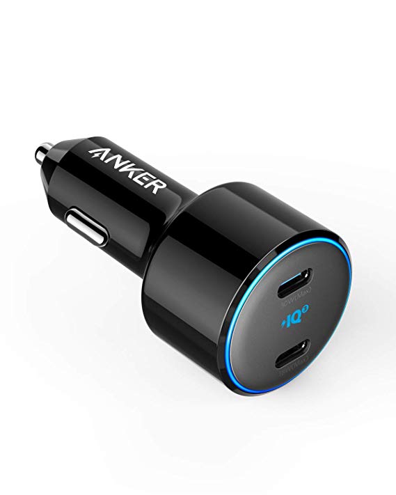 USB C Car Charger, Anker 48W 2-Port PIQ 3.0 Fast Charger Adapter, PowerDrive  III Duo with Power Delivery for iPhone 11/11 Pro/11 Pro Max/XR/XS/X, Galaxy S10/S9, Note 9, Pixel 3/2, iPad Pro and More