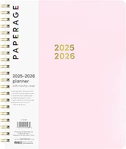 PAPERAGE 2 Year Spiral Bound Planner 2025-2026 (Blush), 24 Month (January 2025 - December 2026), 8.5 in x 11 in, Monthly Spreads & Yearly Plans, Includes Additional Note Pages & Trackers