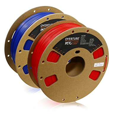 OVERTURE PETG Filament 1.75mm, 3D Printer Consumables, 2kg Filament (4.4lbs), Dimensional Accuracy 99% Probability +/- 0.03 mm, Fit Most FDM Printer (Red + Blue)