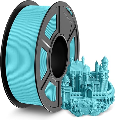 SUNLU PLA 3D Printer Filament, No String PLA Filament 1.75mm, Neatly Wound AntiString PLA 3D Printing Filament, Fast Printing for 3D Printer, Dimensional Accuracy  /- 0.02 mm,1KG,APLA Light Blue