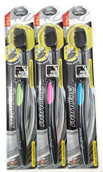 Slim Soft ฺBamboo Charcoal Toothbrush (Pack of 3) Ultra Soft