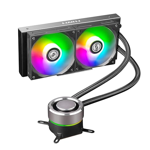 LIAN LI GALAHAD AIO Cooler 240mm Radiator Liquid CPU Cooler RGB All-In-One Water Cooling System, Triple Chamber Pump, LGA1700 Bracket, AMD AM5/AM4 Intel LGA1200/115X/2011/2066 Compatible (240mm Black)