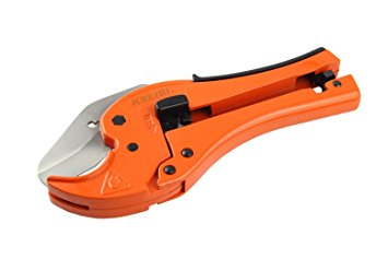 KSEIBI 141780 PVC Pipe Plumbing Tube Plastic Hose Cutter Pliers Tool 1/8-inch to 1-5/8-inch Ratcheting Type Pipe Cutter