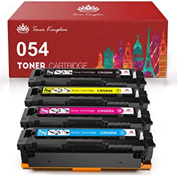 Toner Kingdom Compatible Toner-Cartridge Replacement for Canon 054 CRG-054 for Canon Color ImageClass MF644Cdw MF642Cdw MF640C LBP622Cdw - 4Pack(1B 1C 1M 1Y)