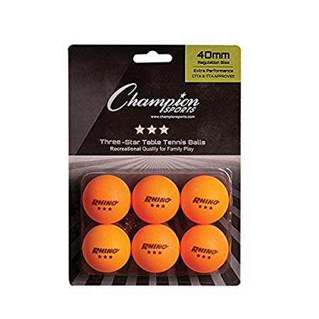 Champion Sports Tournament 3 Star Table Tennis Balls - Multiple Colors