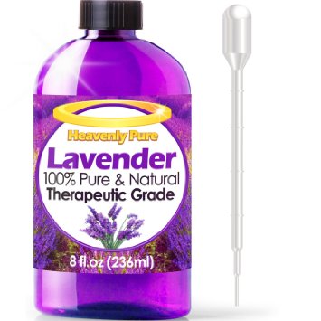 Lavender Essential Oil - HUGE 8 OZ 2x More 100 Pure and Natural Therapeutic Grade - Lavender Oil is Great for Aromatherapy Sweet Aroma Relaxation Hair Damage Massage and Stress Relief
