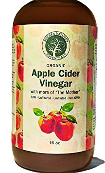 USDA Organic Raw Apple Cider Vinegar, Unfiltered, Undiluted with Mother, Natures Appetite Suppressant Perfect with Garcinia Cambogia