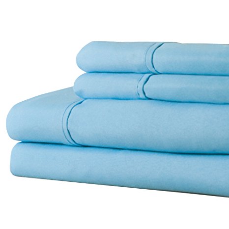 Lavish Home Series 1200 4 Piece Full Sheet Set - Light Blue