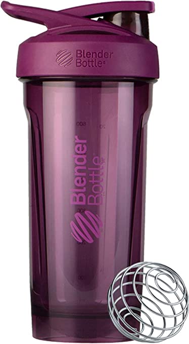 BlenderBottle Strada Shaker Cup Perfect for Protein Shakes and Pre Workout, 28-Ounce, Plum