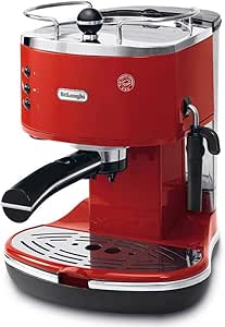 De'Longhi Icona Eco 311.R Macchina da Caffè Espresso Manuale, Caffè in Polvere o in Cialde E.S.E., 1100 W, Rosso