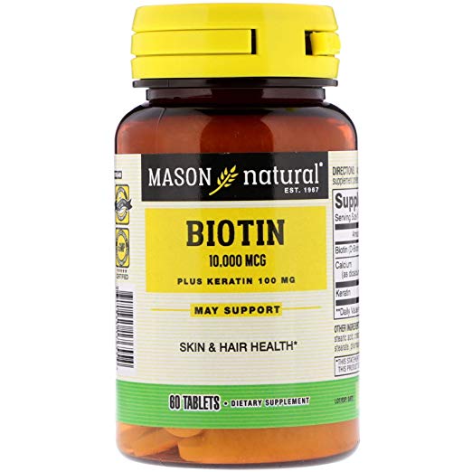 Mason Natural Biotin Plus Keratin 10 000 mcg 60 Tablets