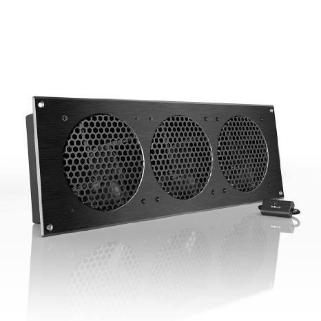 AC Infinity AIRPLATE S9, Quiet Cooling Fan System 18" with Speed Control, for Home Theater AV Cabinet Cooling