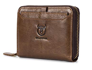 Men's Wallet, NaSUMTUO RFID Blocking Minimalist Vintage Cowhide Leather Wallet
