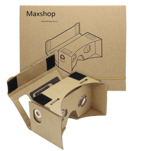 Maxshop Google Cardboard 3D Virtual Reality Headset Glasses,DIY Cardboard Compatible with 3-6inch Screen Android and Apple Smartphone