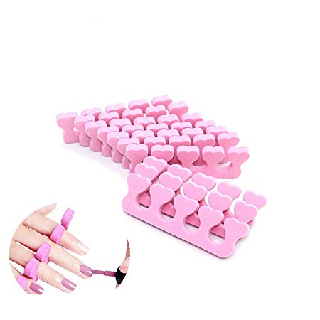 Gonioa 10 Pcs Soft Foam Sponge Toe Separators Finger Separators Dividers Nail Art Manicure Pedicure Tools, Pink