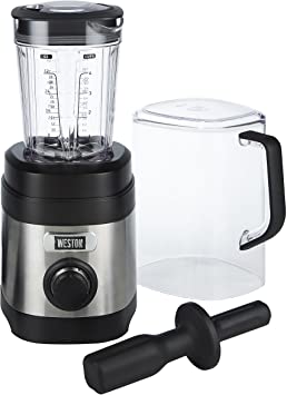 Weston Sound Shield Pro Series 1.6hp Blender with 32oz Jar, Variable Speed Dial for Puree, Ice Crush, Shakes and Smoothies, Black and Stainless Steel (58917)