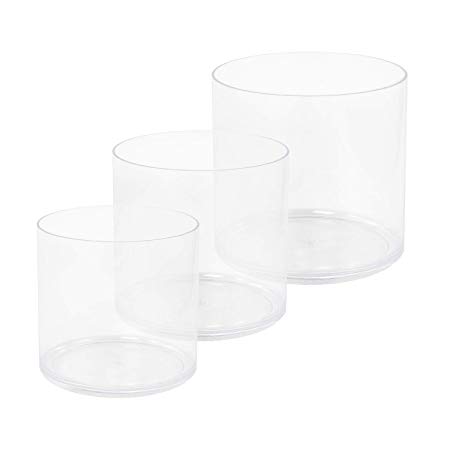 Royal Imports Flower Acrylic Vases Cylinders - Decorative Centerpiece for Home or Wedding - Non Breakable Plastic, 1-Set of 3 Sizes: 4", 5", 6" - Clear