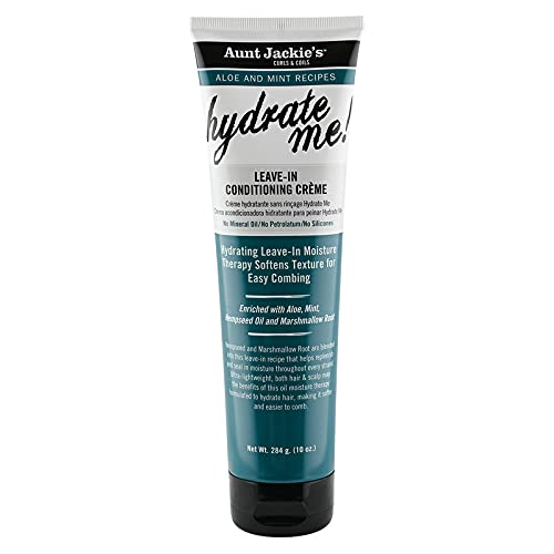 Aunt Jackie's Aloe & Mint Recipes Hydrate Me! Ultra-lightweight Leave-In Hydrating Hair Conditioning Creme, 10 oz