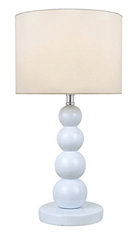 Lite Source LS-22217WHT Doniel Table Lamp, White, White Fabric Shade