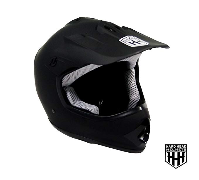 SmartDealsNow DOT Youth & Kids Helmet for Dirtbike ATV Motocross MX Offroad Motorcyle Street bike Flat Matte Black Helmet (Medium, Matte Black)
