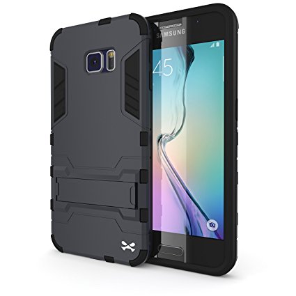 Galaxy S6 Case, Ghostek Armadillo 2.0 Series for Samsung Galaxy S6 Slim Premium Protective Armor Hybrid Impact Fitted Smooth Hard Soft Cover Carrying Case | Includes Tempered Glass Screen Protector | Kickstand | Ultra Fit Exchange (Dark Navy)