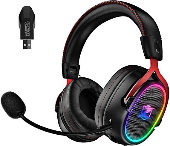 Ozeino Wireless Gaming Headset for PS5 PS4 PC Laptop, Wireless Headphones with Microphone, 3-in-1 Gamer Headset - 2.4GHz Wireless, Bluetooth, 3.5mm Jack, Detachable Noise-Canceling Mic, 35H Playtime