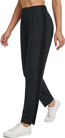 BALEAF Women's Golf Pants Travel Stretch Pants with Zipper Pockets High Waist Athletic Work Casual UPF50