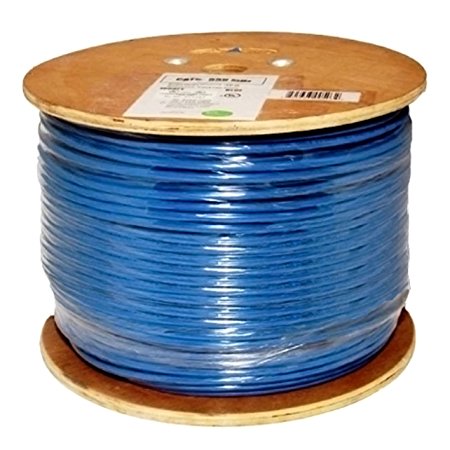 Vertical Cable Cat6, 550 MHz, Shielded, 23AWG, Solid Bare Copper, 1000ft, Blue, Bulk Ethernet Cable