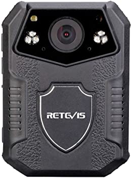 Retevis RT77 Police Body Camera Recording HD 1080P Video, Built-in 16GB Memory Card, Night Vision Body Worn Camera for Law Enforcement (Black,1 Pack)