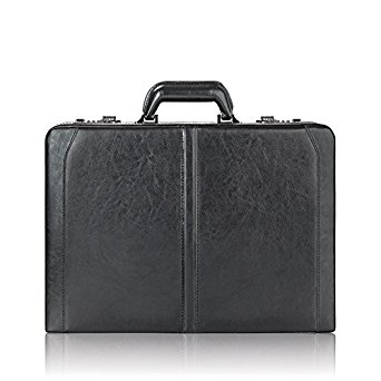 Solo Broadway Premium Leather 16 Inch Laptop Attaché, Hard-sided with Combination Locks