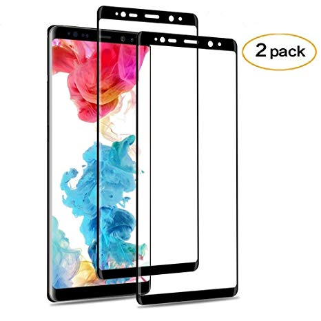 (2 Pack) Galaxy Note9 Screen Protector 3D Curved Glass, [Case Friendly] [Bubble Free] Ultra Thin HD Clear 9H Hardness Anti-Scratch Crystal Clear Screen Protector for Samsung Galaxy Note9 (NOT Note8)