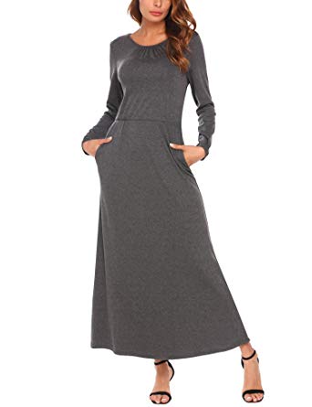 Zeagoo Fashion Women Sack Dress Backless Maternity Dress Baggy Casual Loose Long Maxi Dress