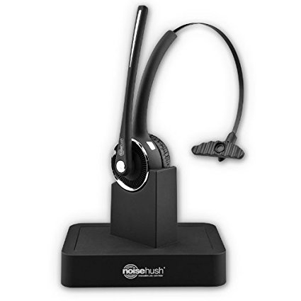 NoiseHush N780 Over-The-Head Lightweight Multi-Point Bluetooth Headset with Charging Base; Compatible with all Bluetooth-Enabled devices (Smart Phones; Tablets & more)