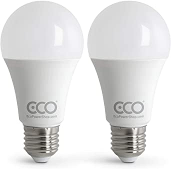 ECO E27 Edison Screw LED Light Bulbs 12W, Bright 80W Equivalent, Warm White (3000K), 15000Hrs Lifetime. [Energy Class A ]… (Warm White 3000K, 2 x Pack)
