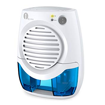 1byone 400ml Electric Mini Dehumidifier, Compact and Portable for Damp Air, Mold, Moisture in Home, Kitchen, Bedroom, Basement, Caravan, Office, Garage - Auto Shut Off