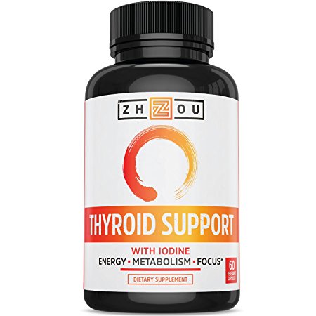 Natural Thyroid Support Supplement - Expert Blend To Support Healthy Thyroid Function - Promote Thyroid Hormone Activity With Our Safe & Natural Formula - One Month's Supply - Made in USA - 100% Money Back Guarantee!