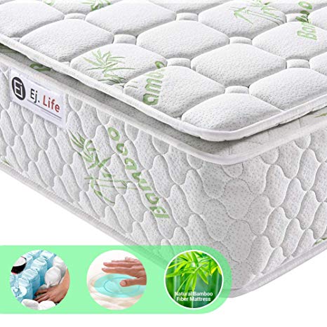Lv. life 3FT Single Bamboo Fiber Mattress, 3FT Single Pocket Sprung Mattress and Memory Foam with Zoned Support