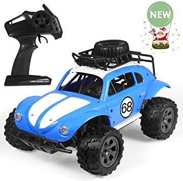 Remote Control Car, 2019 Upgraded Terrain RC Cars, 1: 18 Scale 2.4Ghz 2WD Powerful Electric Remote Control Off Road Monster Truck for All Adults & Kids Gift (Blue)