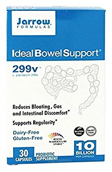 Jarrow Formulas Ideal Bowel Support 299v, Reduces Bloating Gas and Intestinal Discomfort, 10 Billion Cells Per Capsule, 30 Vegetarian Capsules