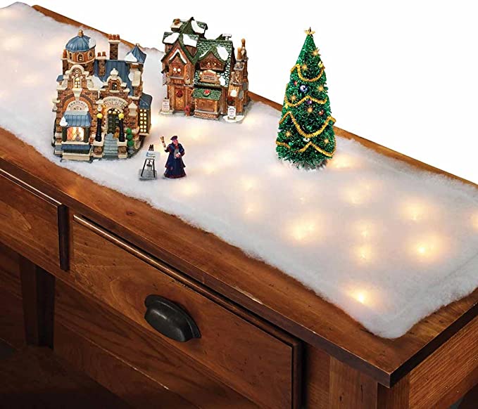 Lighted Snow Table Runner